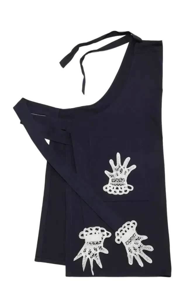 Gohar World Full Hands Lace-Embroidered Apron - Navy