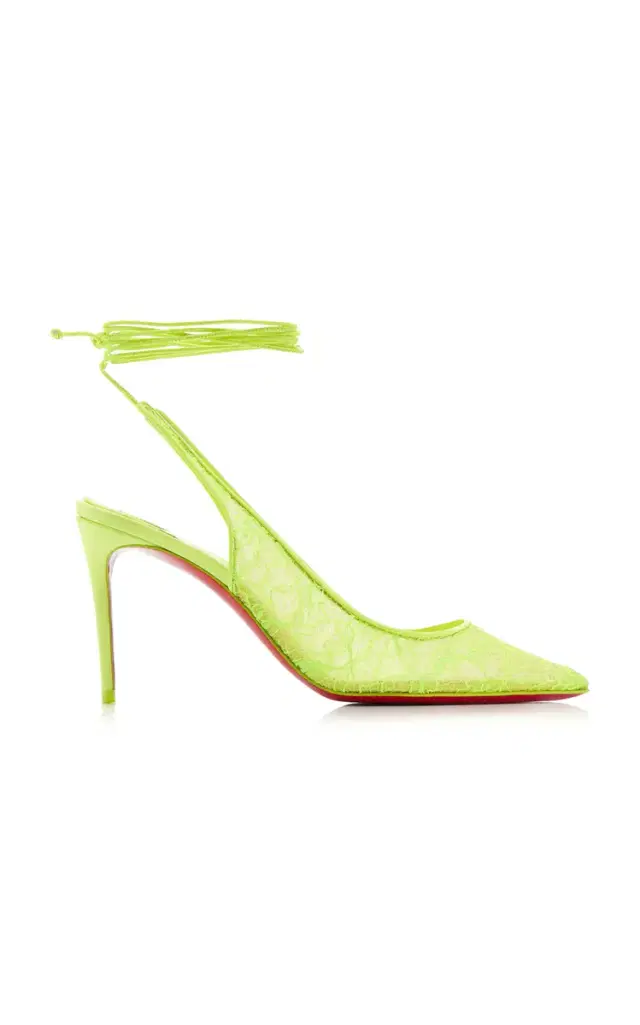 Christian Louboutin Kate 85mm Lace-Up Lace Pumps