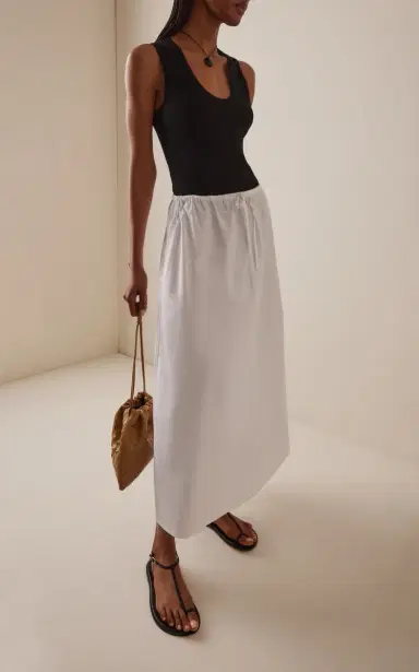 Matteau Drawcord Organic Cotton Maxi Drawstring Skirt | Thumbnail 2