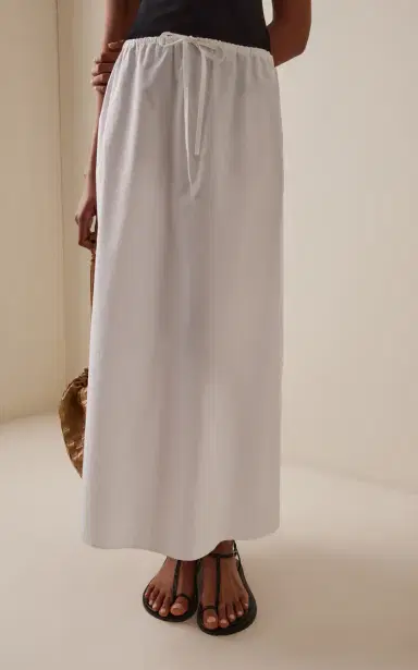 Matteau Drawcord Organic Cotton Maxi Drawstring Skirt | Thumbnail 3