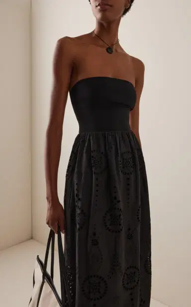 Matteau Knit and Broderie Anglaise Cotton Midi Dress | Thumbnail 3 Matteau Knit and Broderie Anglaise Cotton Midi Dress | Thumbnail 3