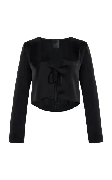 LESET Barb Cropped Satin Top | Thumbnail 1