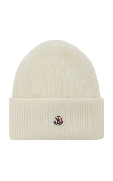 Moncler Ribbed-Knit Wool Beanie | Thumbnail 1 Moncler Ribbed-Knit Wool Beanie | Thumbnail 1