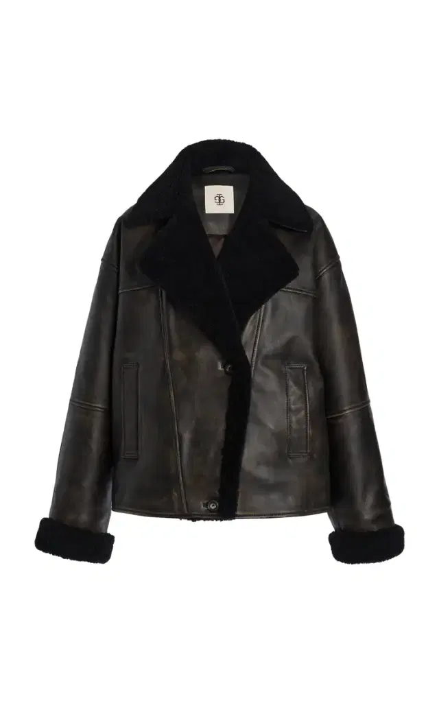 Val D. Aviator Lambskin Leather Jacket