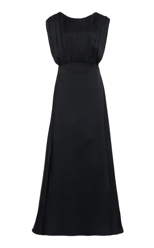Jil Sander Ruched Satin Maxi Dress