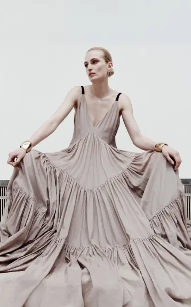 Temily Exclusive Theatre for Dreamers Tiered Silk-Blend Gown | Thumbnail 2 Temily Exclusive Theatre for Dreamers Tiered Silk-Blend Gown | Thumbnail 2