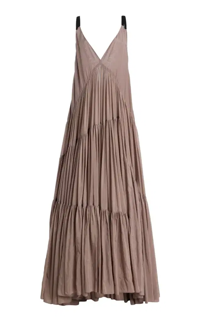 Temily Exclusive Theatre for Dreamers Tiered Silk-Blend Gown