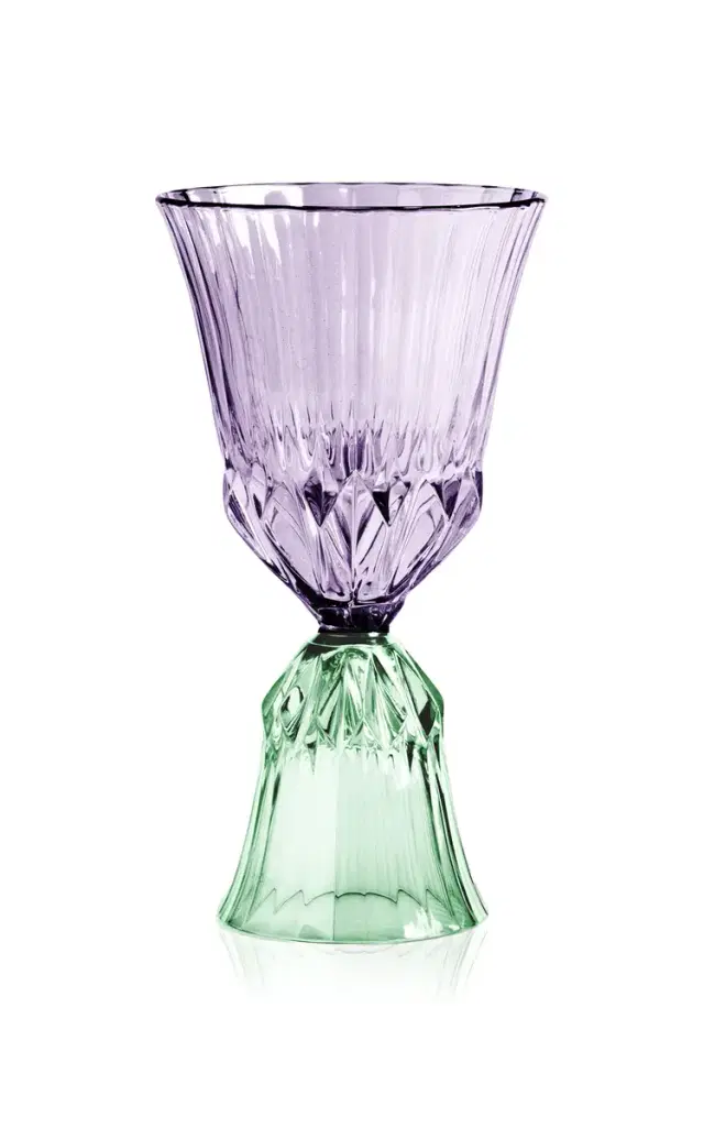 Stemmed Glass Sardegna Purpura & Green - Multi