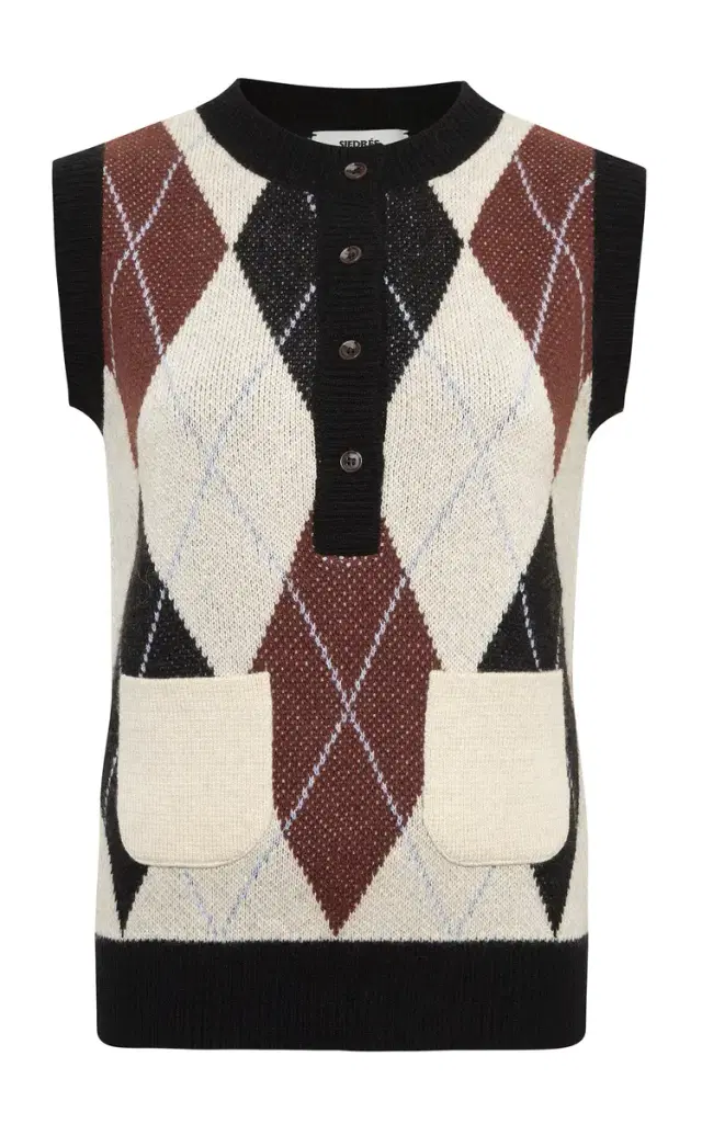 Carina Half-Buttoned Wool-Blend Vest