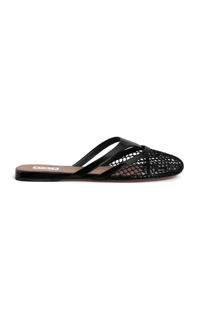 Fishnet Mules - Black