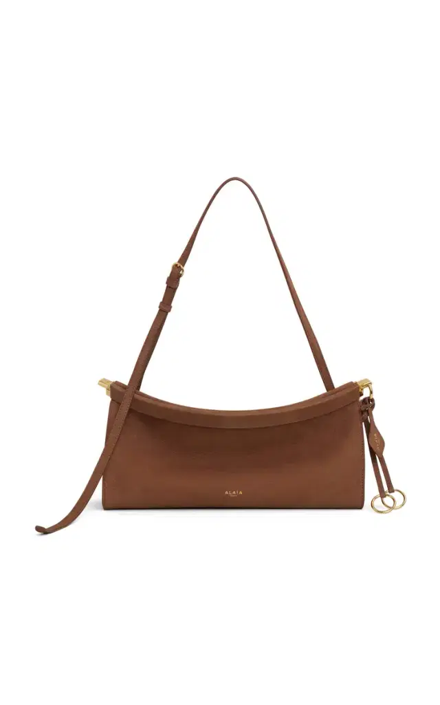 ALAÏA Le Click Medium Suede E/W Shoulder Bag
