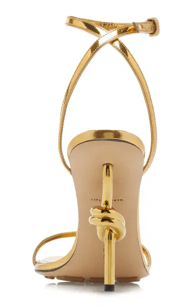 Bottega Veneta Knot Metallic-Leather Sandals | Thumbnail 4
