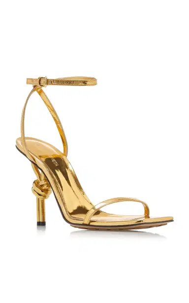 Bottega Veneta Knot Metallic-Leather Sandals | Thumbnail 5