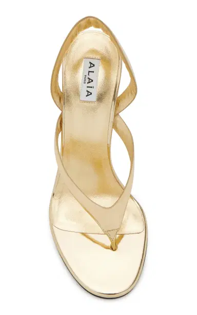 ALAÏA Infradito Metallic Leather Sandals | Thumbnail 4 ALAÏA Infradito Metallic Leather Sandals | Thumbnail 4