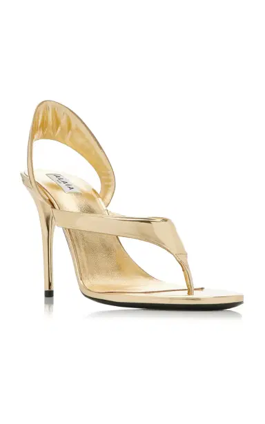 ALAÏA Infradito Metallic Leather Sandals | Thumbnail 5 ALAÏA Infradito Metallic Leather Sandals | Thumbnail 5