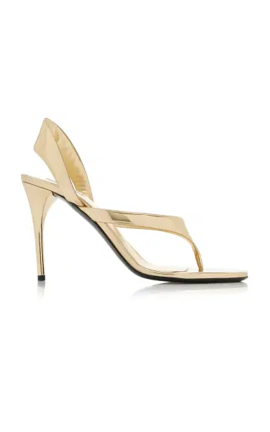 ALAÏA Infradito Metallic Leather Sandals | Thumbnail 1 ALAÏA Infradito Metallic Leather Sandals | Thumbnail 1