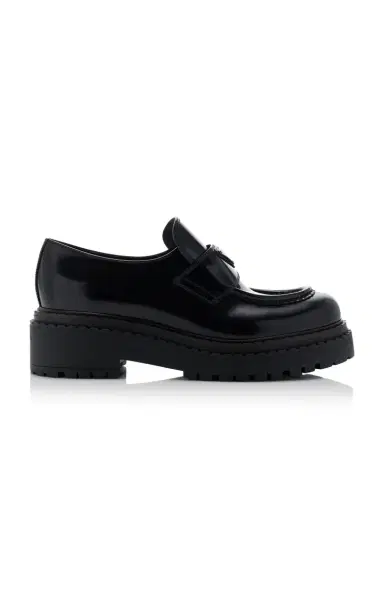 Prada Double Chocolate Leather Loafers | Thumbnail 1 Prada Double Chocolate Leather Loafers | Thumbnail 1