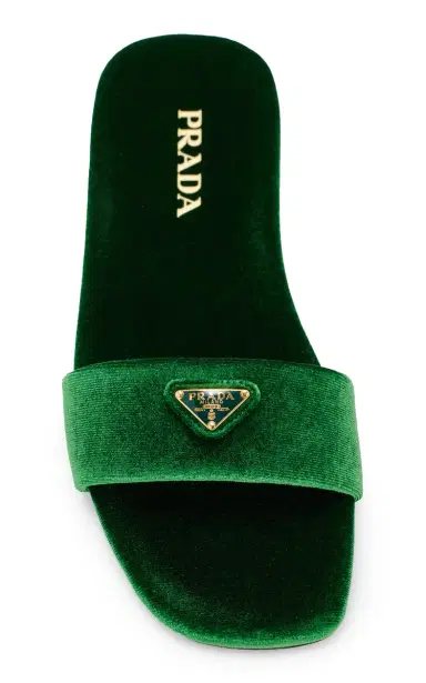 Prada Velvet Slide Sandals | Thumbnail 3 Prada Velvet Slide Sandals | Thumbnail 3