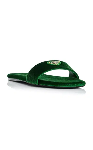 Prada Velvet Slide Sandals | Thumbnail 5 Prada Velvet Slide Sandals | Thumbnail 5