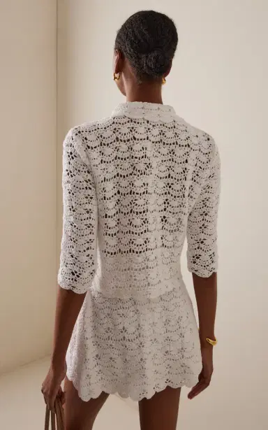 Marlies Grace Exclusive Rosamund Crocheted Cotton Jacket | Thumbnail 4