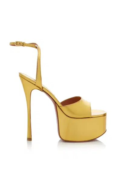 Amina Muaddi Aya Platform Leather Sandals | Thumbnail 1 Amina Muaddi Aya Platform Leather Sandals | Thumbnail 1