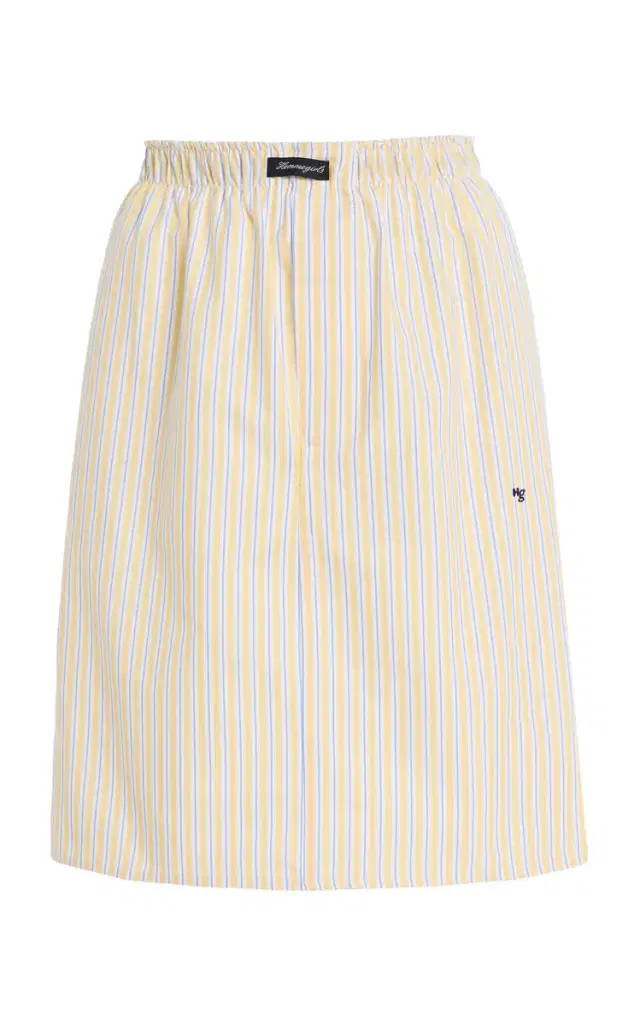 Striped Cotton Oxford Boxer Skirt