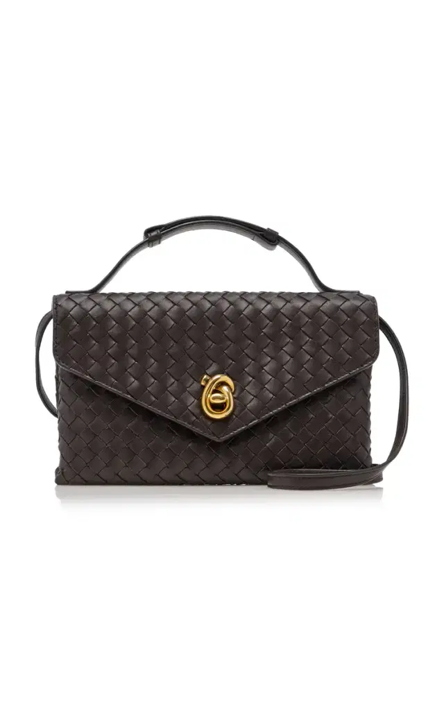 Bottega Veneta Knot-Lock Intecciato Leather Clutch