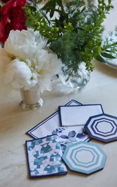 THE LINO Essentials Set-Of-Four Cotton Cocktail Napkins - Navy | Thumbnail 2 THE LINO Essentials Set-Of-Four Cotton Cocktail Napkins - Navy | Thumbnail 2
