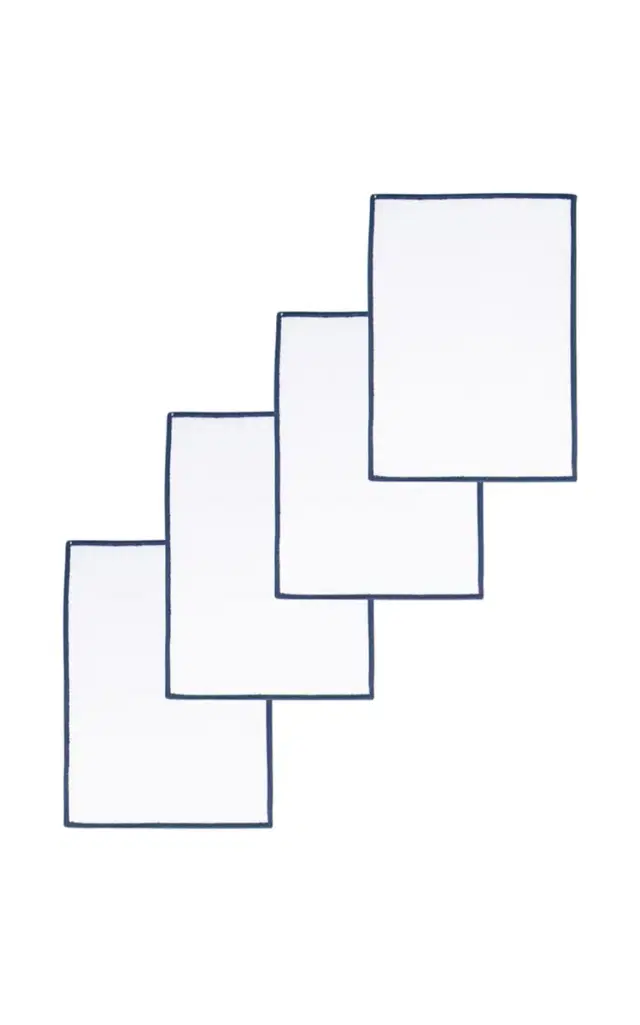 Essentials Set-Of-Four Cotton Cocktail Napkins - Navy