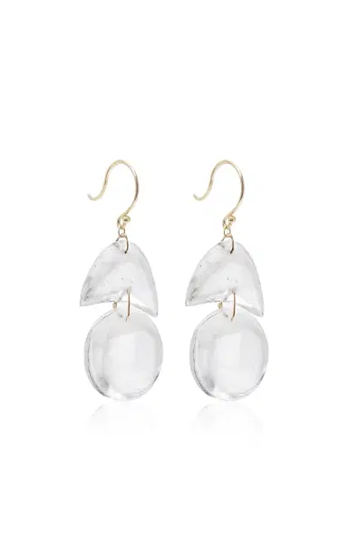 TEN THOUSAND THINGS Tiny Arps 18K Yellow Gold Crystal Quartz Earrings | Thumbnail 3 TEN THOUSAND THINGS Tiny Arps 18K Yellow Gold Crystal Quartz Earrings | Thumbnail 3