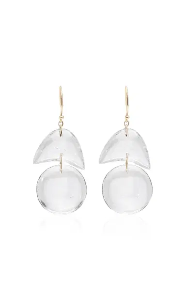 TEN THOUSAND THINGS Tiny Arps 18K Yellow Gold Crystal Quartz Earrings | Thumbnail 4 TEN THOUSAND THINGS Tiny Arps 18K Yellow Gold Crystal Quartz Earrings | Thumbnail 4