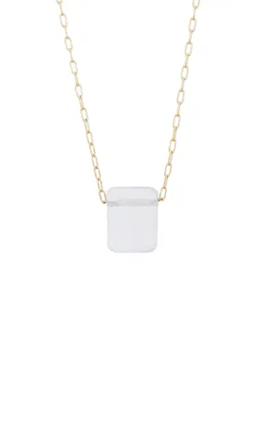 TEN THOUSAND THINGS Chiclet 18K Yellow Gold Chalcedony Necklace | Thumbnail 3 TEN THOUSAND THINGS Chiclet 18K Yellow Gold Chalcedony Necklace | Thumbnail 3