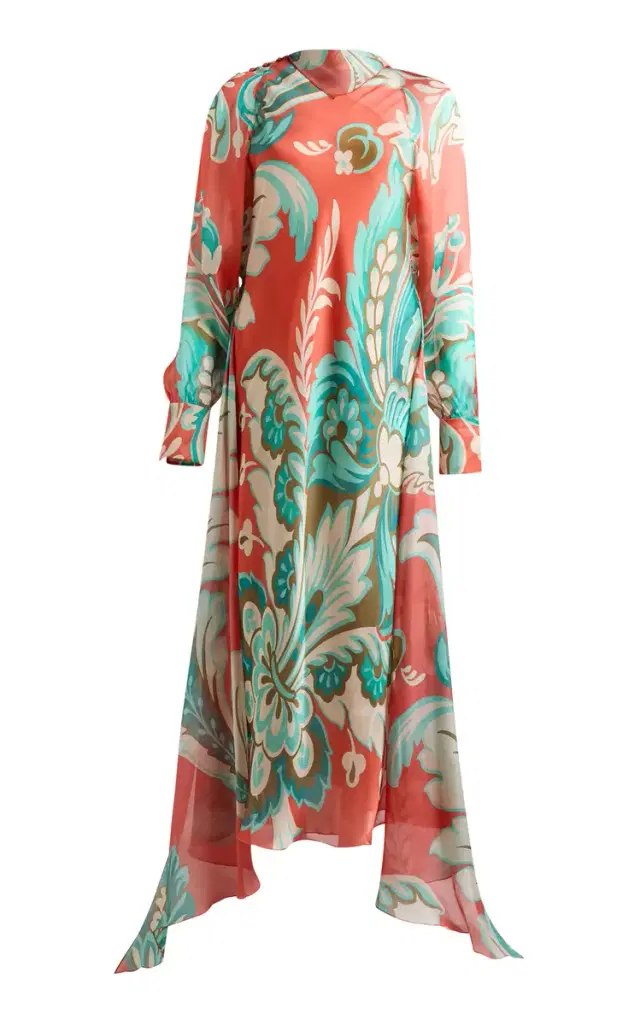 Etro Patterned Silk Midi Dress