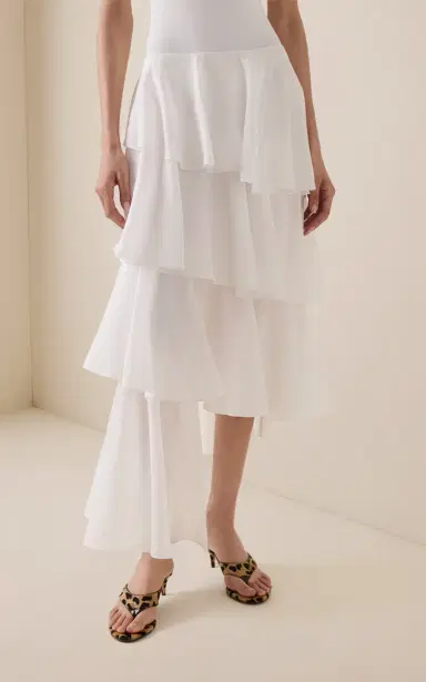 Alaïa Spiral Cotton-Linen Skirt | Thumbnail 3 Alaïa Spiral Cotton-Linen Skirt | Thumbnail 3