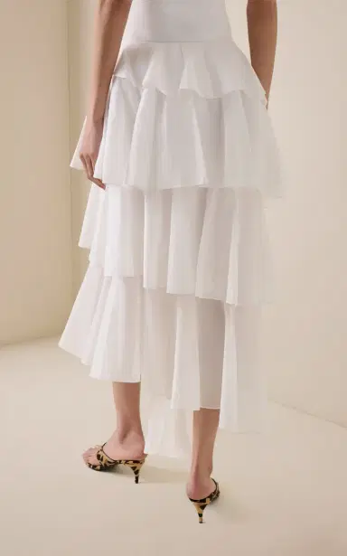 Alaïa Spiral Cotton-Linen Skirt | Thumbnail 4 Alaïa Spiral Cotton-Linen Skirt | Thumbnail 4