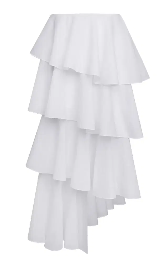 ALAÏA Spiral Cotton-Linen Skirt