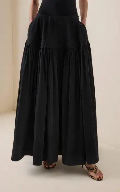 Alaïa Bell Cotton Poplin Maxi Skirt | Thumbnail 3