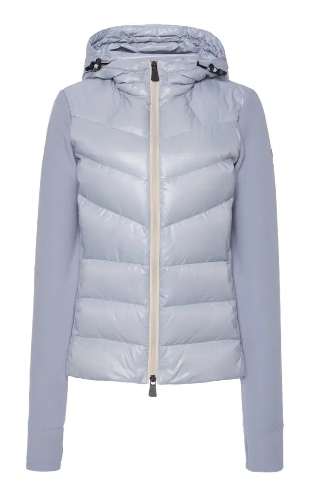 Down-Paneled Fleece Cardigan - Blue