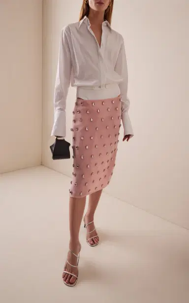 Brandon Maxwell The Leanne Embroidered Pencil Skirt | Thumbnail 2