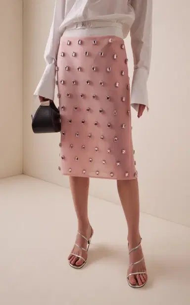 Brandon Maxwell The Leanne Embroidered Pencil Skirt | Thumbnail 3