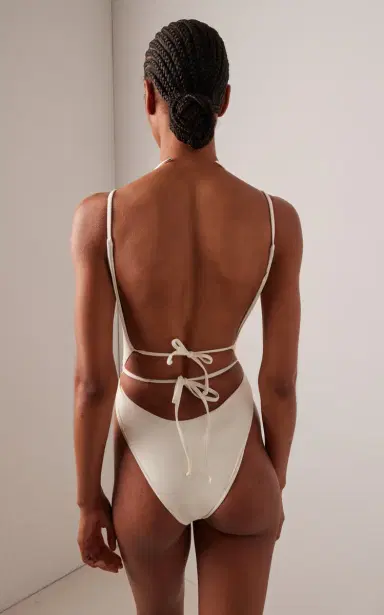 MARE PERPETUA Essential Tie-Detailed Open Back One-Piece Swimsuit | Thumbnail 3