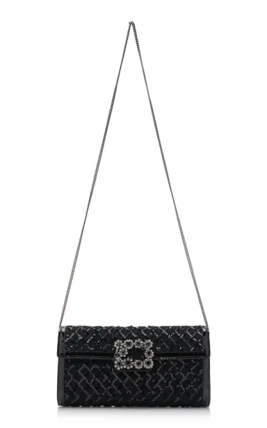 Roger Vivier Flower-Buckle Sequined Patent Leather Clutch | Thumbnail 3 Roger Vivier Flower-Buckle Sequined Patent Leather Clutch | Thumbnail 3