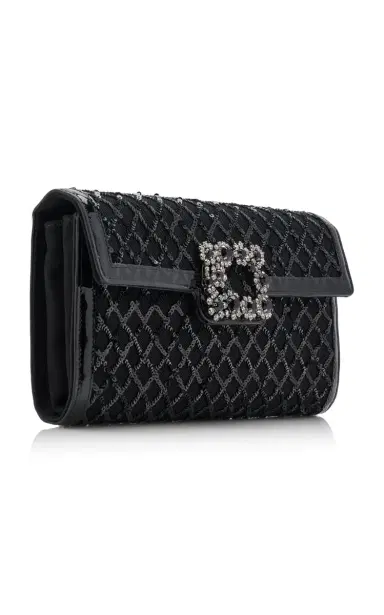Roger Vivier Flower-Buckle Sequined Patent Leather Clutch | Thumbnail 4 Roger Vivier Flower-Buckle Sequined Patent Leather Clutch | Thumbnail 4