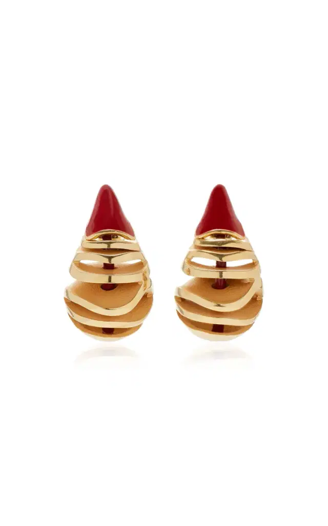 Enamel 18K Gold Finish Sterling Silver Earrings