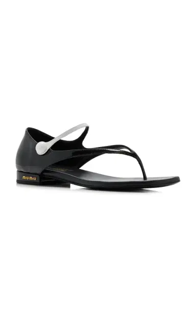 Miu Miu Leather Sandals | Thumbnail 3