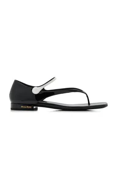 Miu Miu Leather Sandals | Thumbnail 1