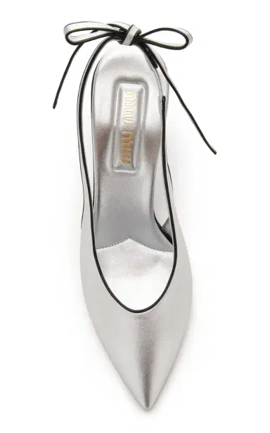 Miu Miu Metallic Leather Slingback Pumps | Thumbnail 5 Miu Miu Metallic Leather Slingback Pumps | Thumbnail 5
