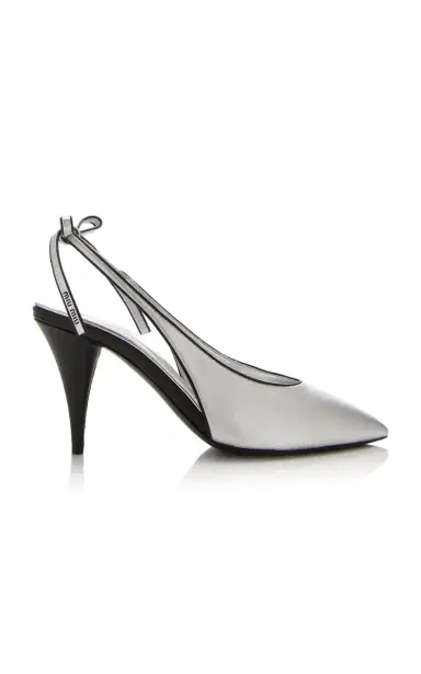Miu Miu Metallic Leather Slingback Pumps | Thumbnail 6 Miu Miu Metallic Leather Slingback Pumps | Thumbnail 6