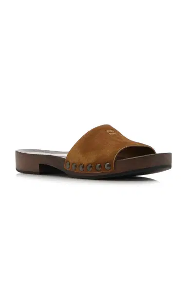 Miu Miu Suede Clogs | Thumbnail 3 Miu Miu Suede Clogs | Thumbnail 3