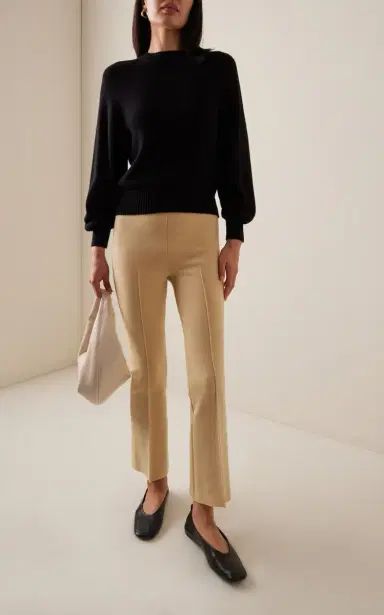 HIGH SPORT Kick Stretch-Cotton Knit Cropped Flared Pants | Thumbnail 2 HIGH SPORT Kick Stretch-Cotton Knit Cropped Flared Pants | Thumbnail 2
